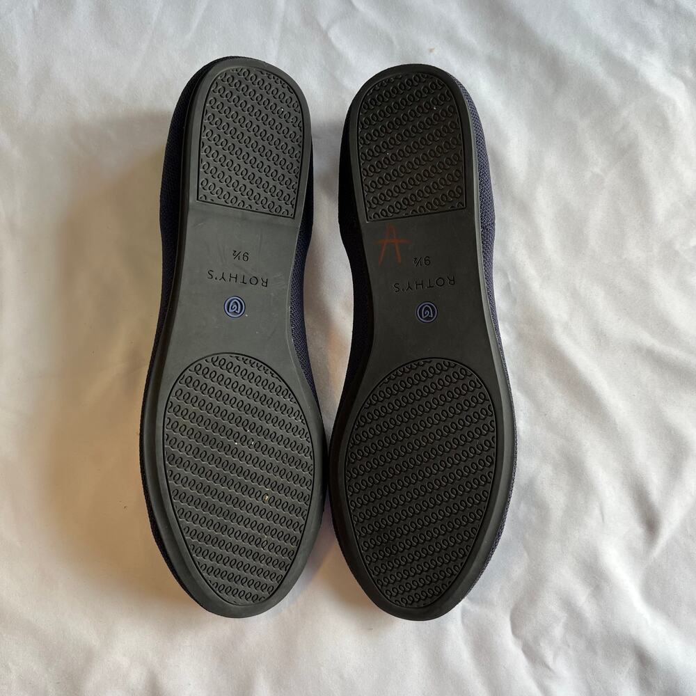 Rothys The Flat Navy Blue Ballet Flat Round Toe Career Office - Picture 3 of 6